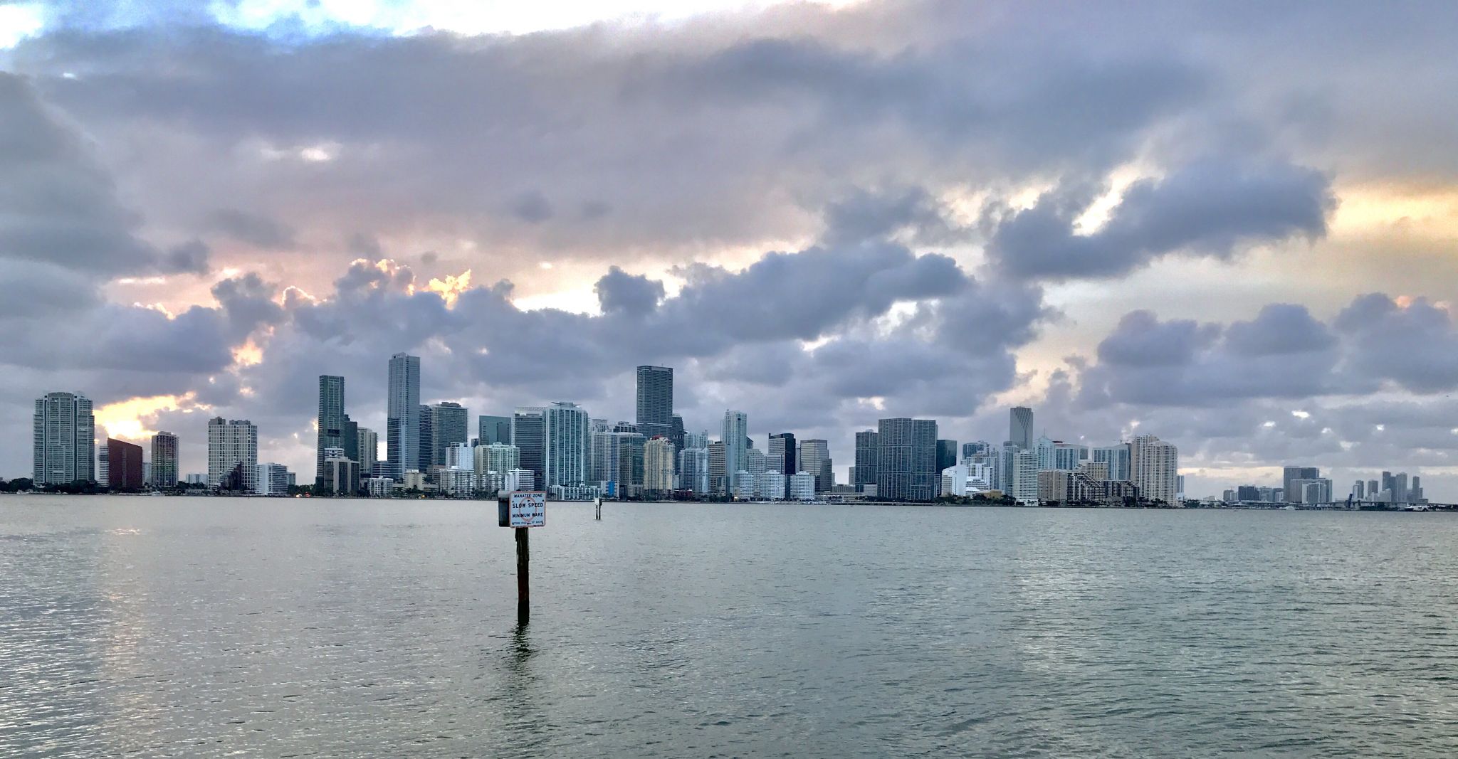 Miami Skyline Sunset Usa